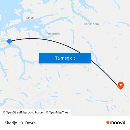 Skodje to Dovre map