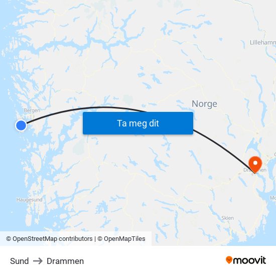 Sund to Drammen map