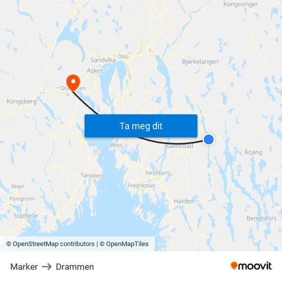 Marker to Drammen map
