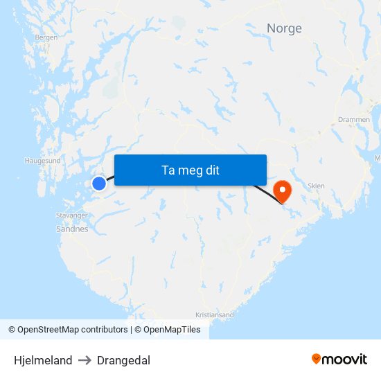 Hjelmeland to Hjelmeland map