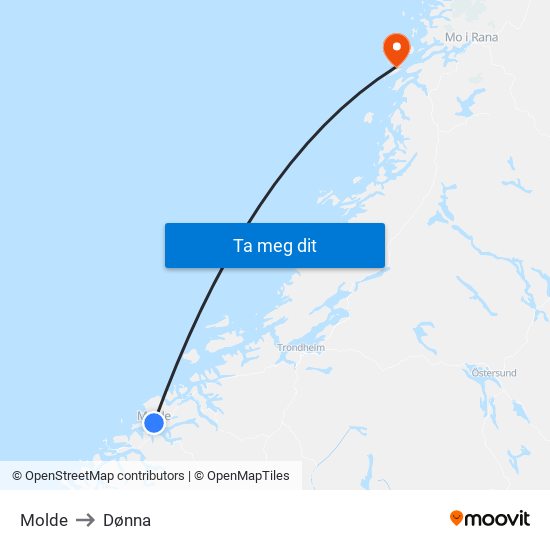 Molde to Dønna map