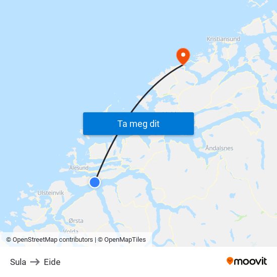 Sula to Eide map