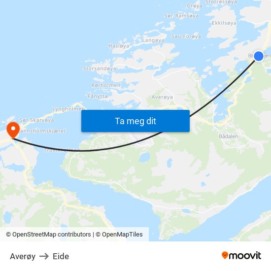 Averøy to Eide map