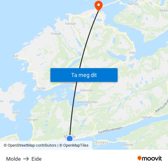 Molde to Eide map