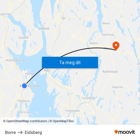 Borre to Eidsberg map