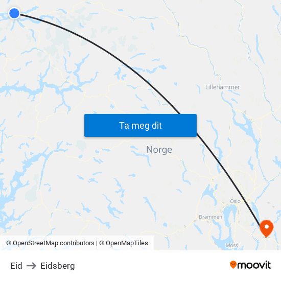 Eid to Eidsberg map