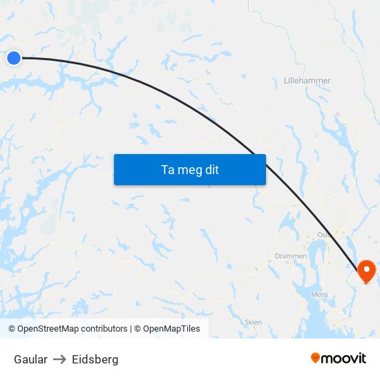 Gaular to Eidsberg map