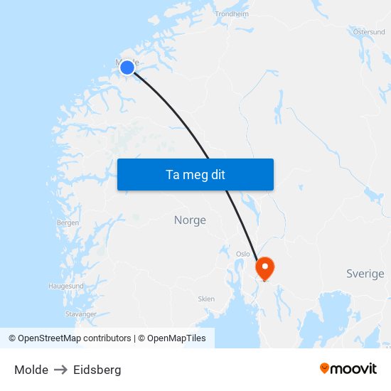 Molde to Eidsberg map