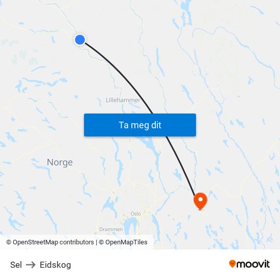 Sel to Eidskog map