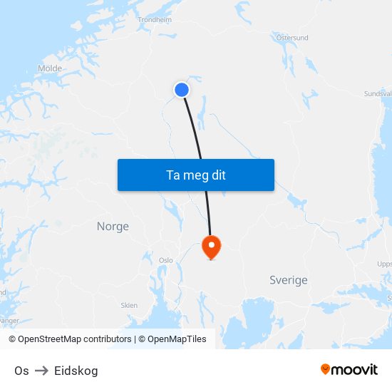 Os to Eidskog map