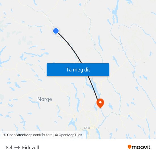 Sel to Eidsvoll map