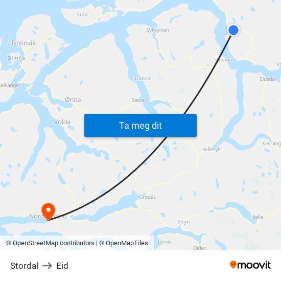 Stordal to Eid map