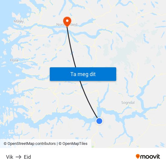 Vik to Eid map