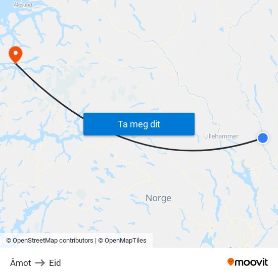 Åmot to Eid map