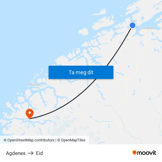 Agdenes to Eid map