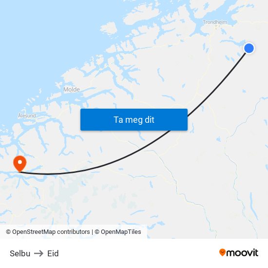 Selbu to Eid map