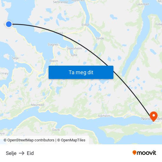 Selje to Eid map