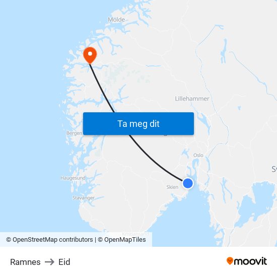 Ramnes to Eid map