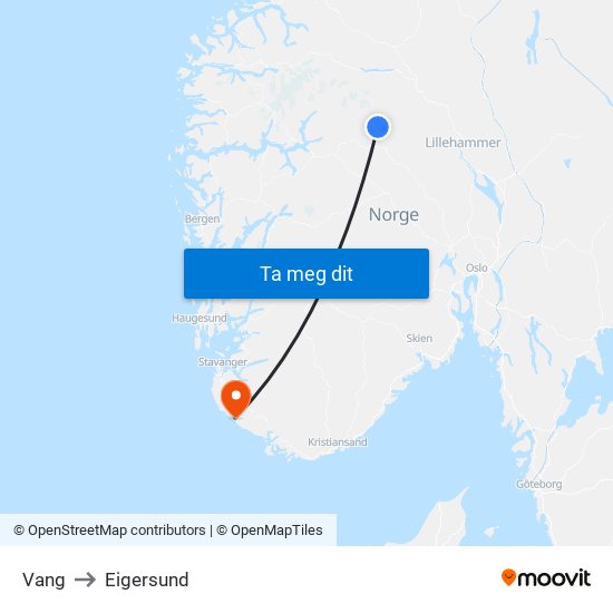 Vang to Eigersund map