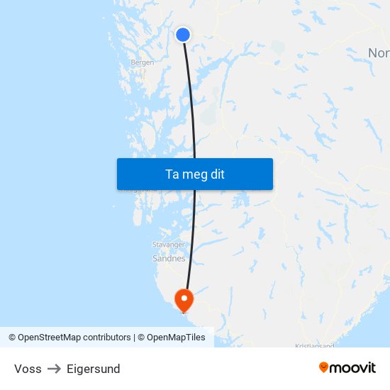 Voss to Eigersund map