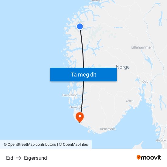 Eid to Eigersund map