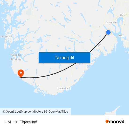 Hof to Eigersund map