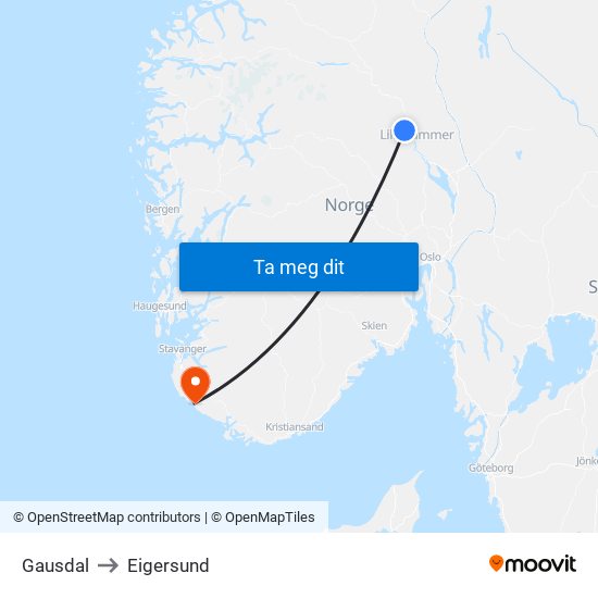 Gausdal to Eigersund map