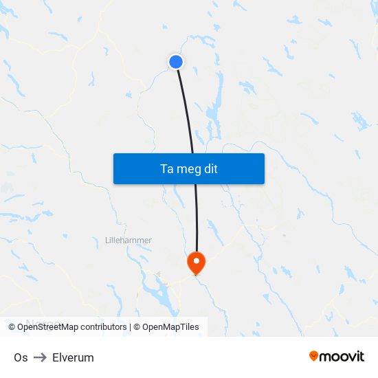 Os to Elverum map