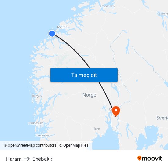 Haram to Enebakk map