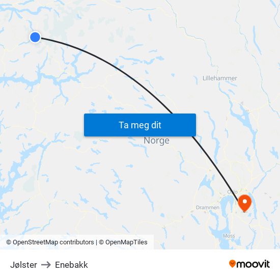 Jølster to Enebakk map