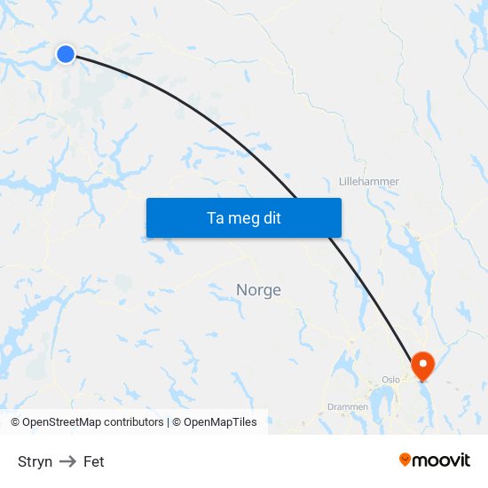 Stryn to Fet map