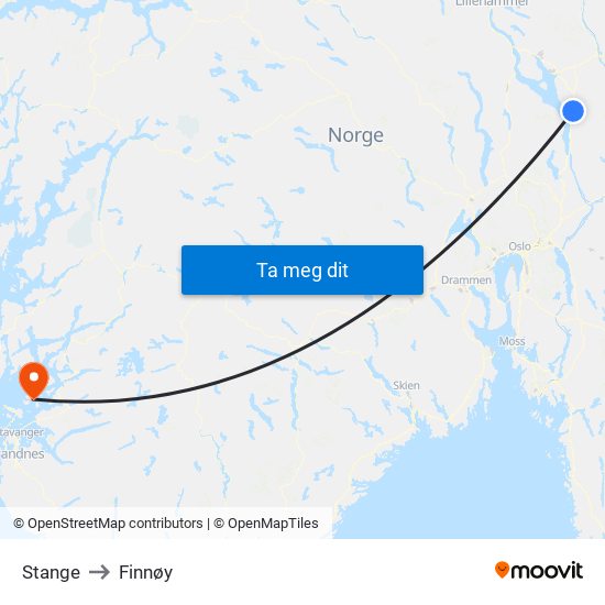 Stange to Finnøy map