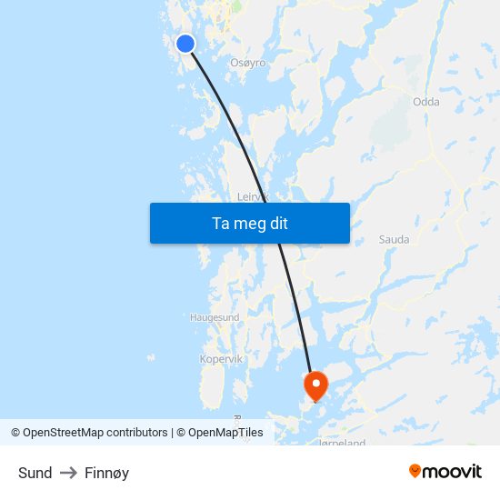 Sund to Finnøy map