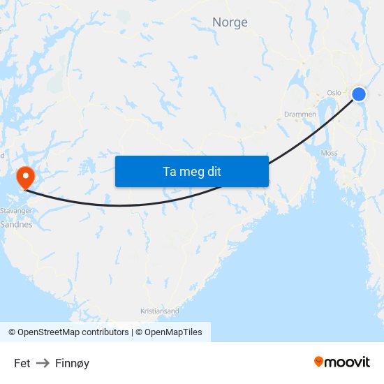 Fet to Finnøy map