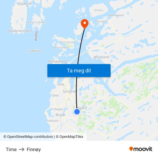 Time to Finnøy map