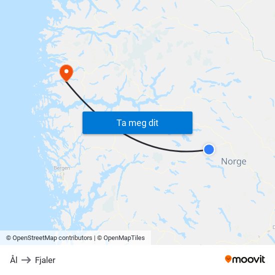 Ål to Fjaler map