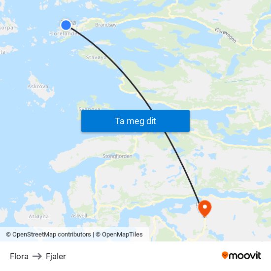 Flora to Fjaler map