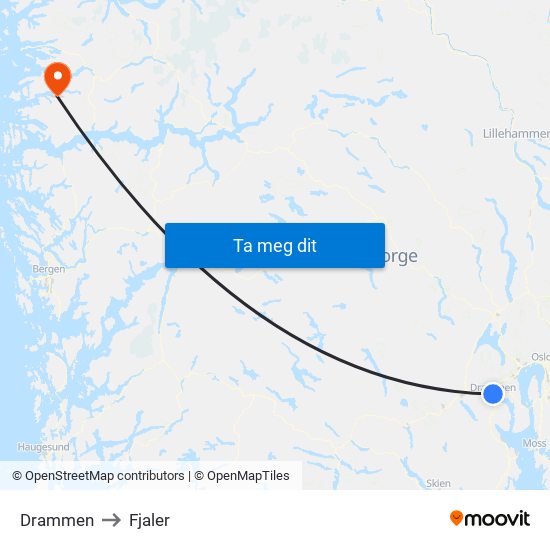 Drammen to Fjaler map