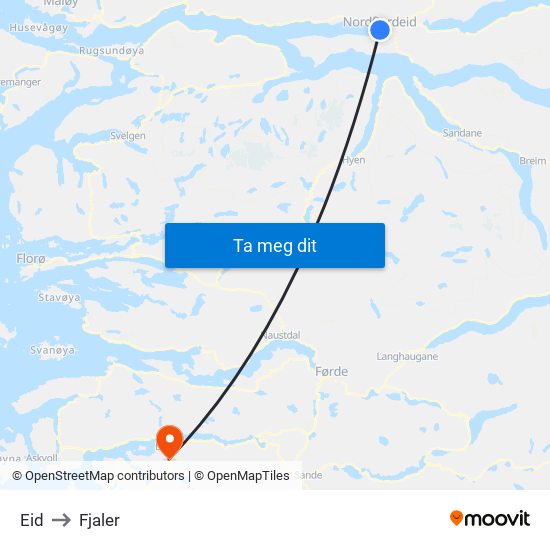 Eid to Fjaler map