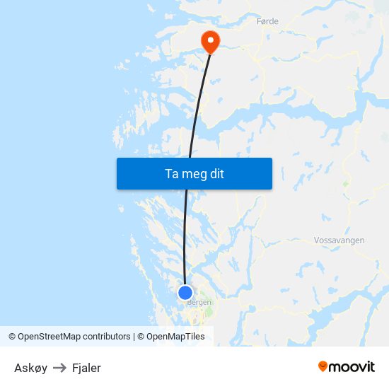 Askøy to Fjaler map