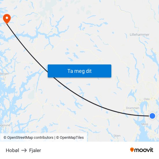 Hobøl to Fjaler map