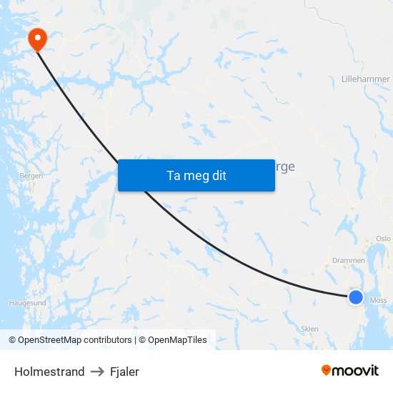 Holmestrand to Fjaler map