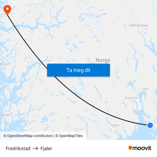 Fredrikstad to Fjaler map