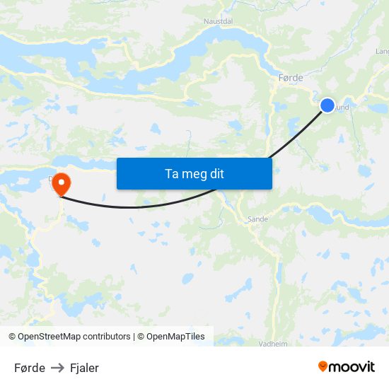 Førde to Fjaler map