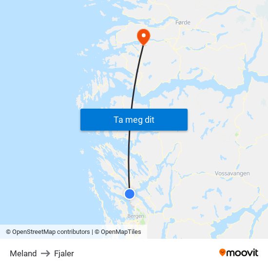 Meland to Fjaler map