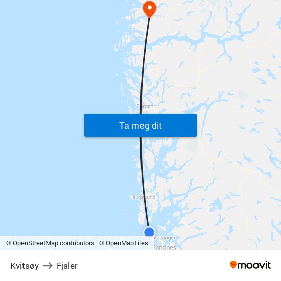 Kvitsøy to Fjaler map