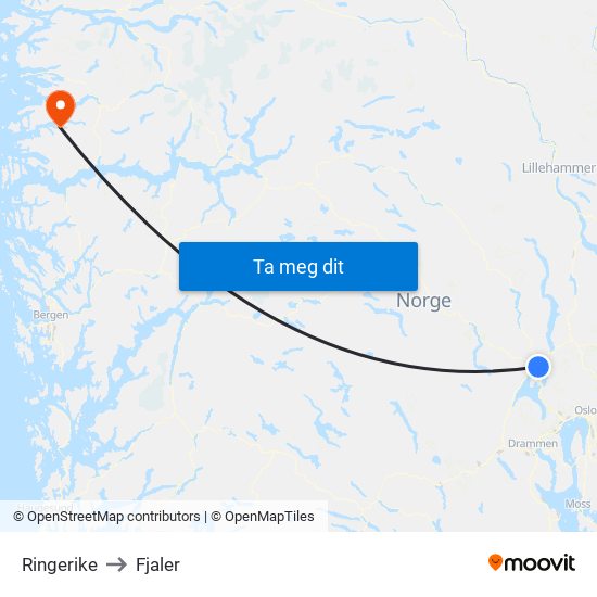 Ringerike to Fjaler map