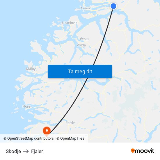 Skodje to Fjaler map