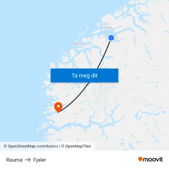 Rauma to Fjaler map