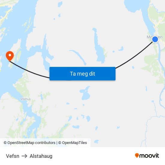Vefsn to Alstahaug map